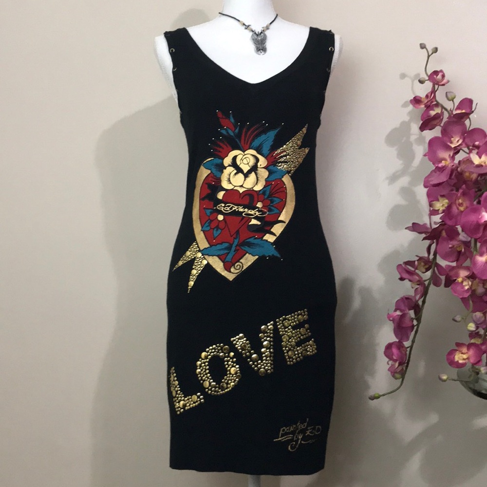Edd Hardly spandex black dress party casual